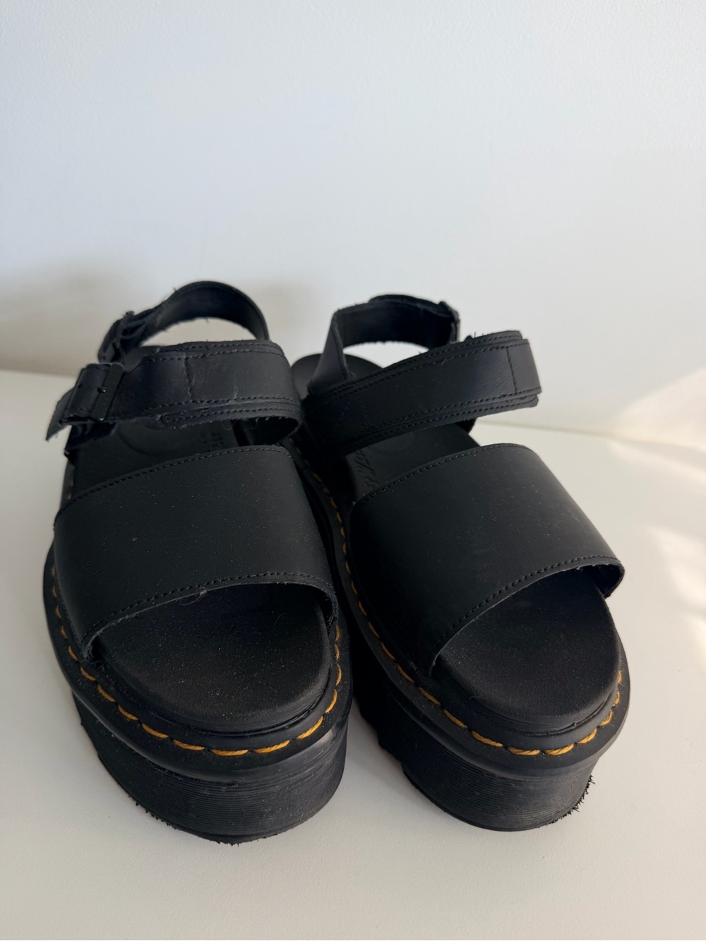 Dr Martens Black Platform Strappy Sandals - Women's